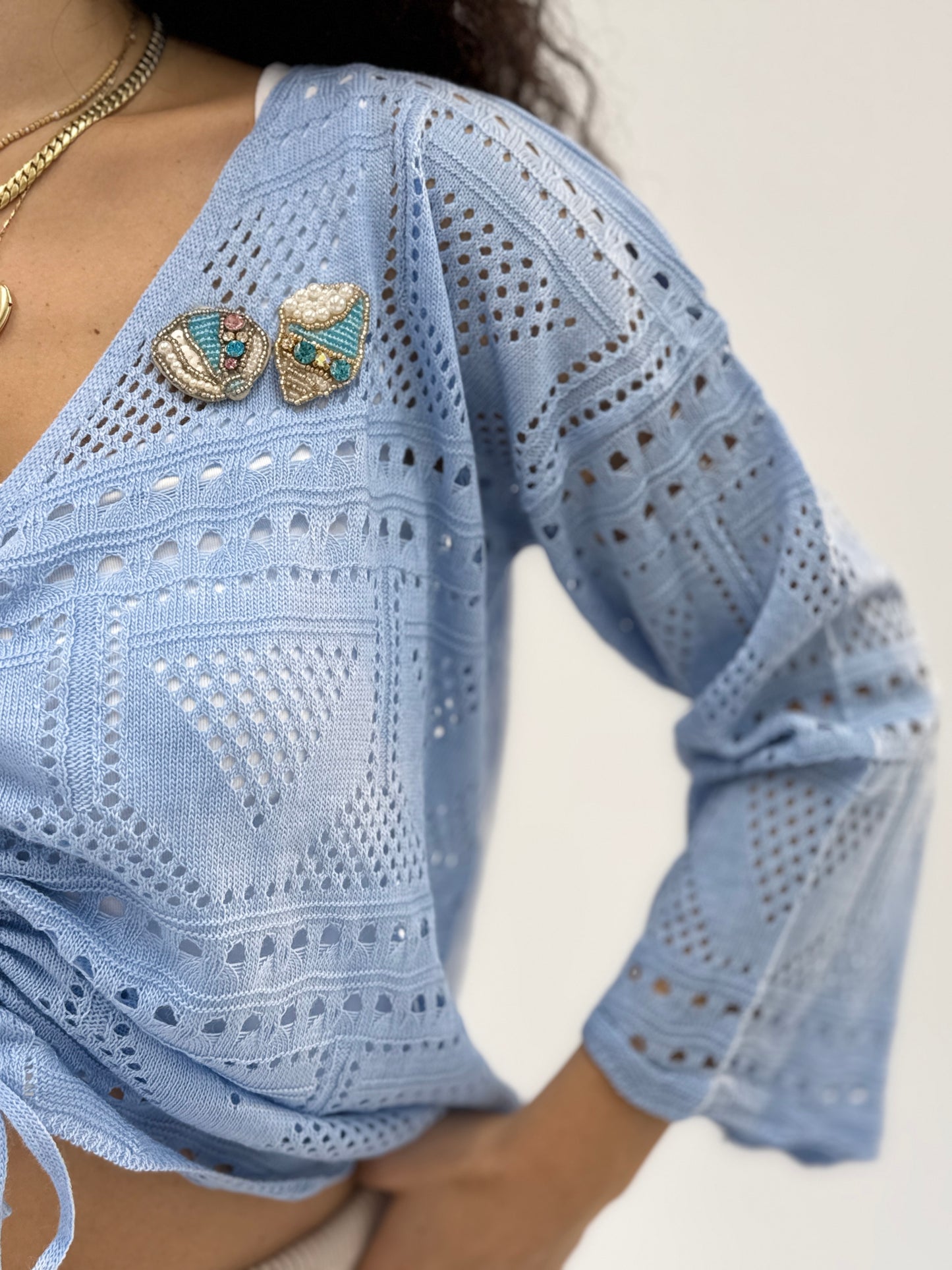 Azure Breeze Crochet Top