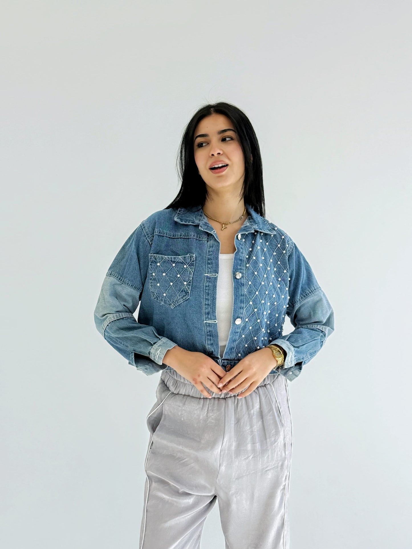 Pearl Drift Denim Jacket