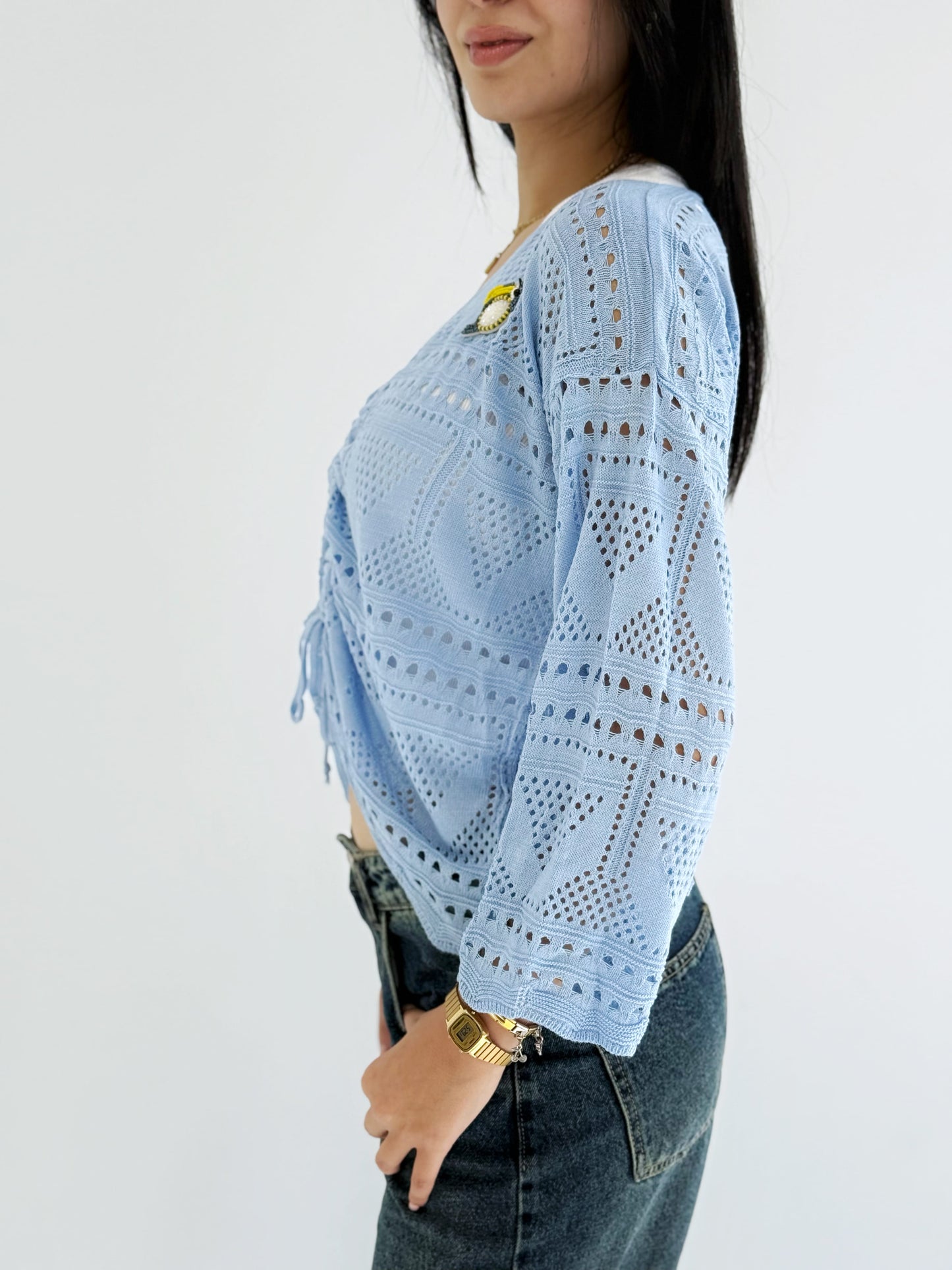 Azure Breeze Crochet Top
