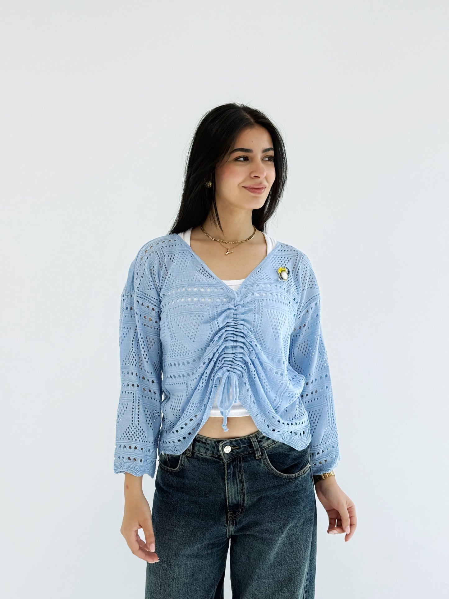 Azure Breeze Crochet Top